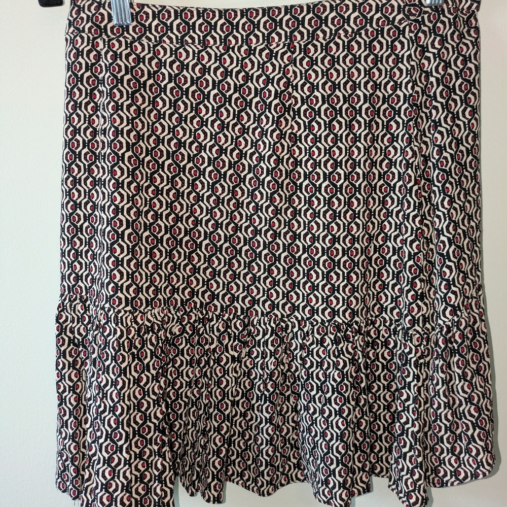 Free People Black and Red Patterned Mini Skirt